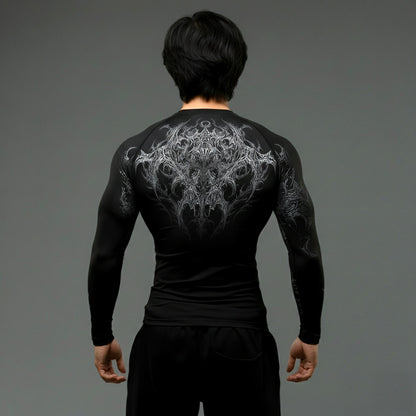 Korean Style Slim Fit Cyber Sigilism shirt - Long sleeve compression shirt