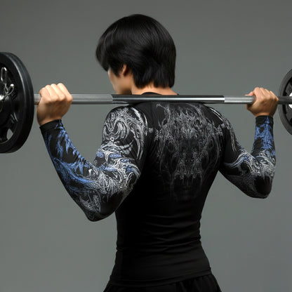 Korean Style Slim Fit Cyber Sigilism shirt - Long sleeve compression shirt