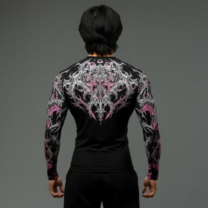 Korean Style Slim Fit Cyber Sigilism shirt - Long sleeve compression shirt