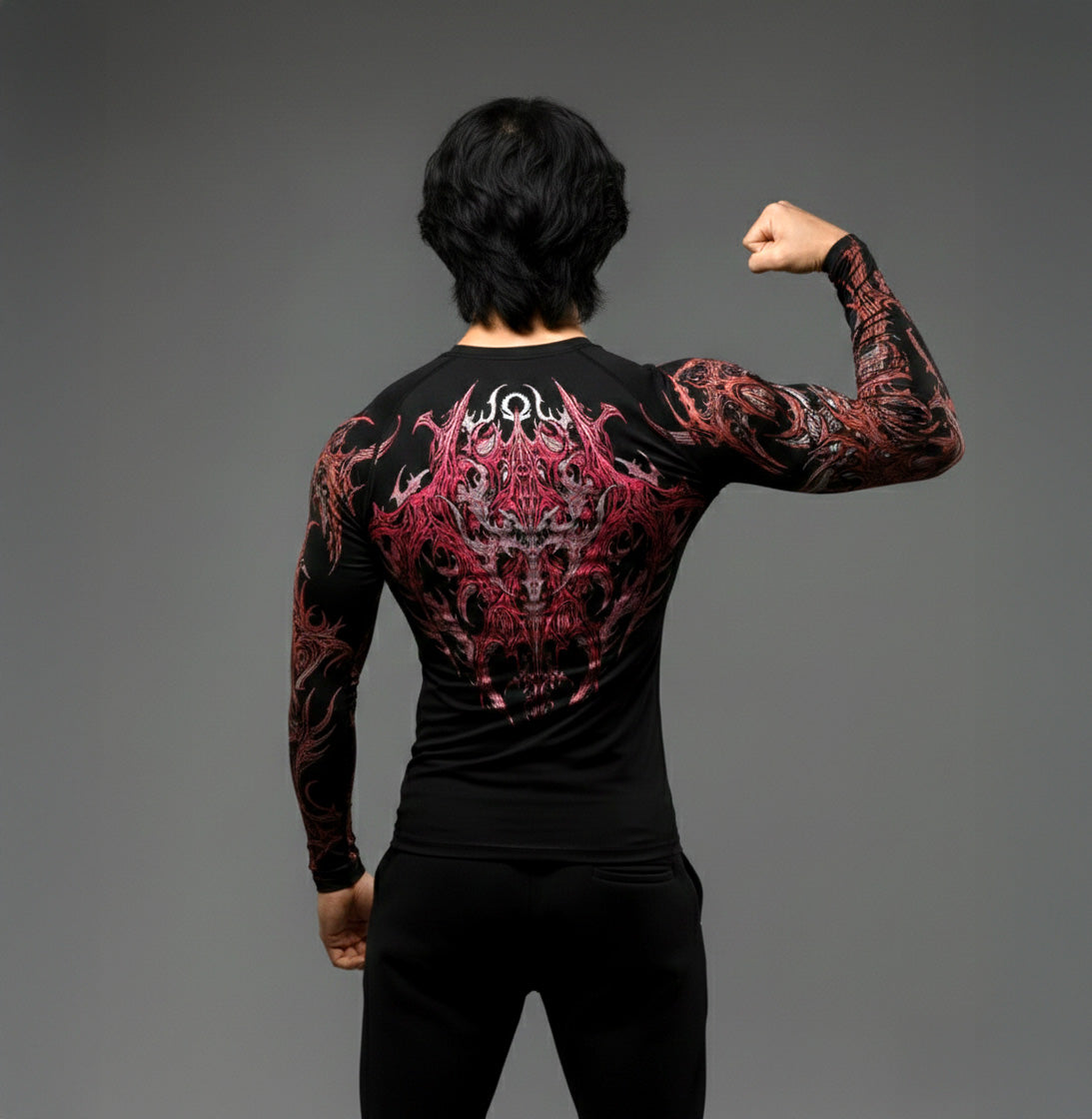 Korean Style Slim Fit Cyber Sigilism shirt - Long sleeve compression shirt