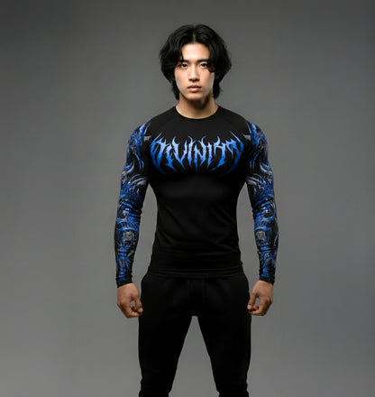Korean Style Slim Fit Cyber Sigilism shirt - Long sleeve compression shirt