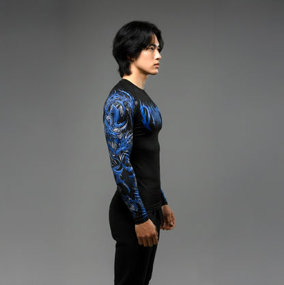 Korean Style Slim Fit Cyber Sigilism shirt - Long sleeve compression shirt