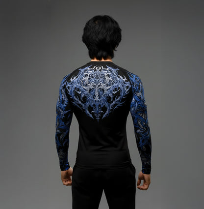 Korean Style Slim Fit Cyber Sigilism shirt - Long sleeve compression shirt