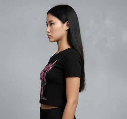 Women Cyber Sigil Bear Crop Top