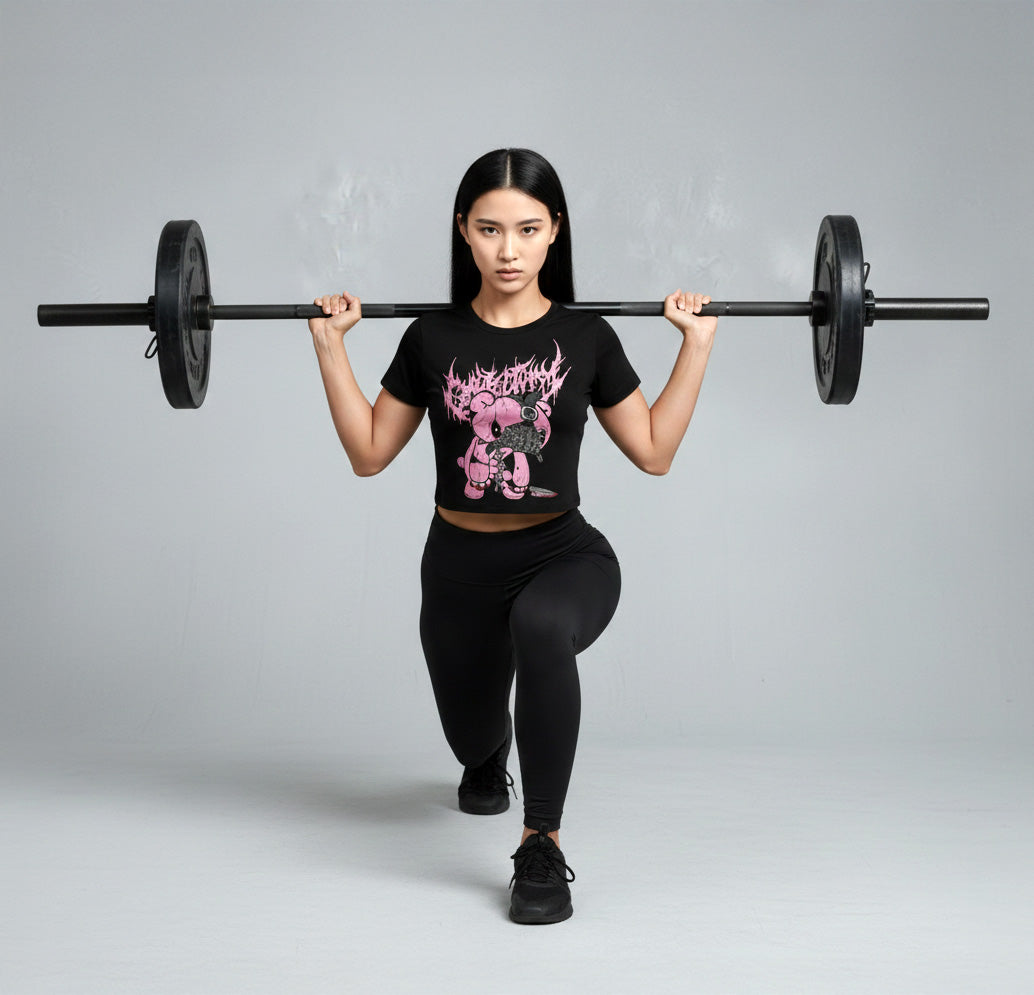 Women Cyber Sigil Bear Crop Top