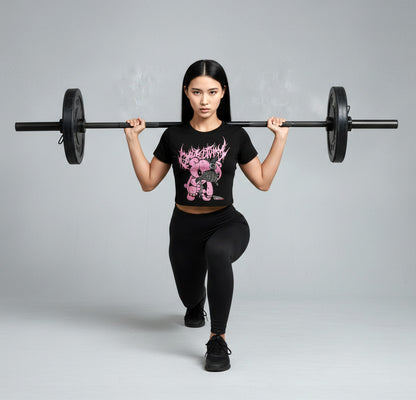 Women Cyber Sigil Bear Crop Top