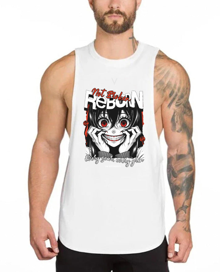 Reborn V High Neck Tank Top - Gym Fitness Streetwear Tank Top