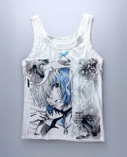Ayanami Rei Ribbed & Bow Tank Top