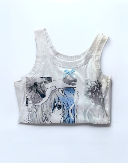 Ayanami Rei Ribbed & Bow Tank Top