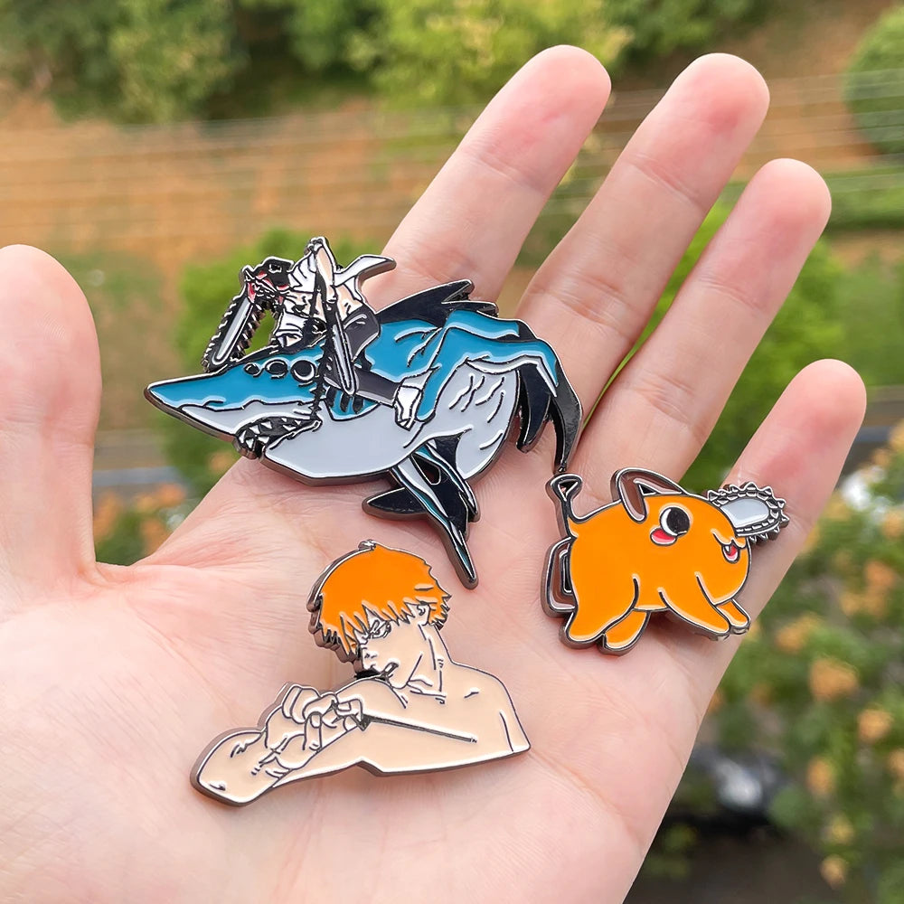 Anime Chainsaw Man Brooch Pins/ Metal Enamel