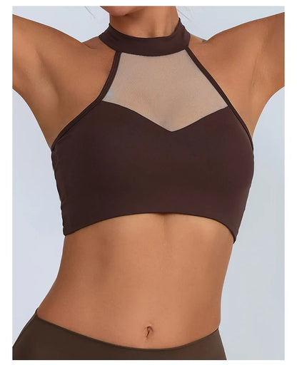 Sheer Mesh Yoga Bra / Beauty Back Inner Wearing Hollow-out Workout Bra (Victorious Astro Nexus)