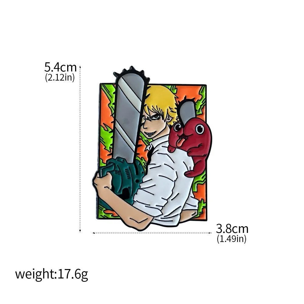 Anime Chainsaw Man Brooch Pins/ Metal Enamel