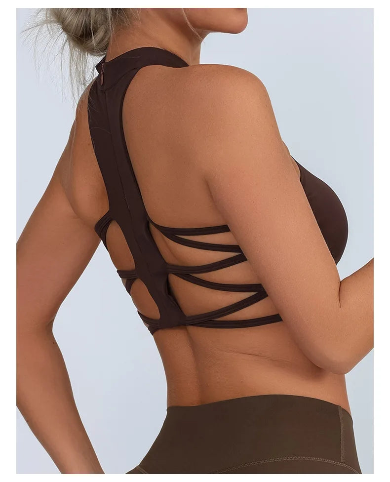 Sheer Mesh Yoga Bra / Beauty Back Inner Wearing Hollow-out Workout Bra (Victorious Astro Nexus)
