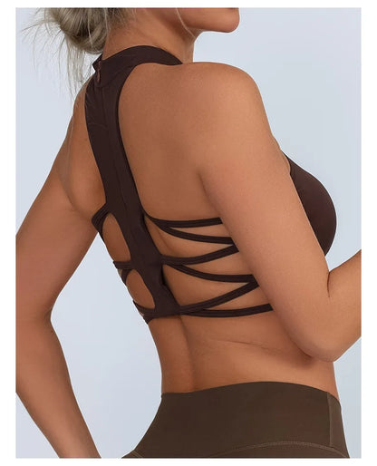 Sheer Mesh Yoga Bra / Beauty Back Inner Wearing Hollow-out Workout Bra (Victorious Astro Nexus)