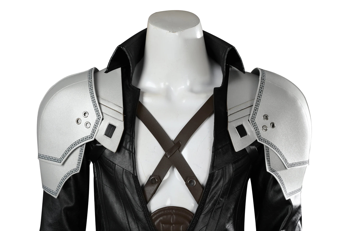 FF7 Sephiroth Cosplay Black/ Fantasy Leather Coat and Accessories