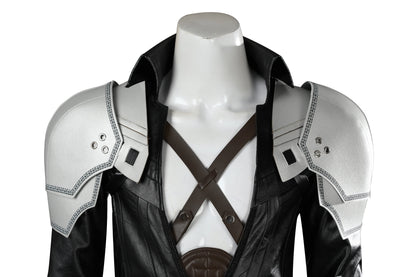 FF7 Sephiroth Cosplay Black/ Fantasy Leather Coat and Accessories