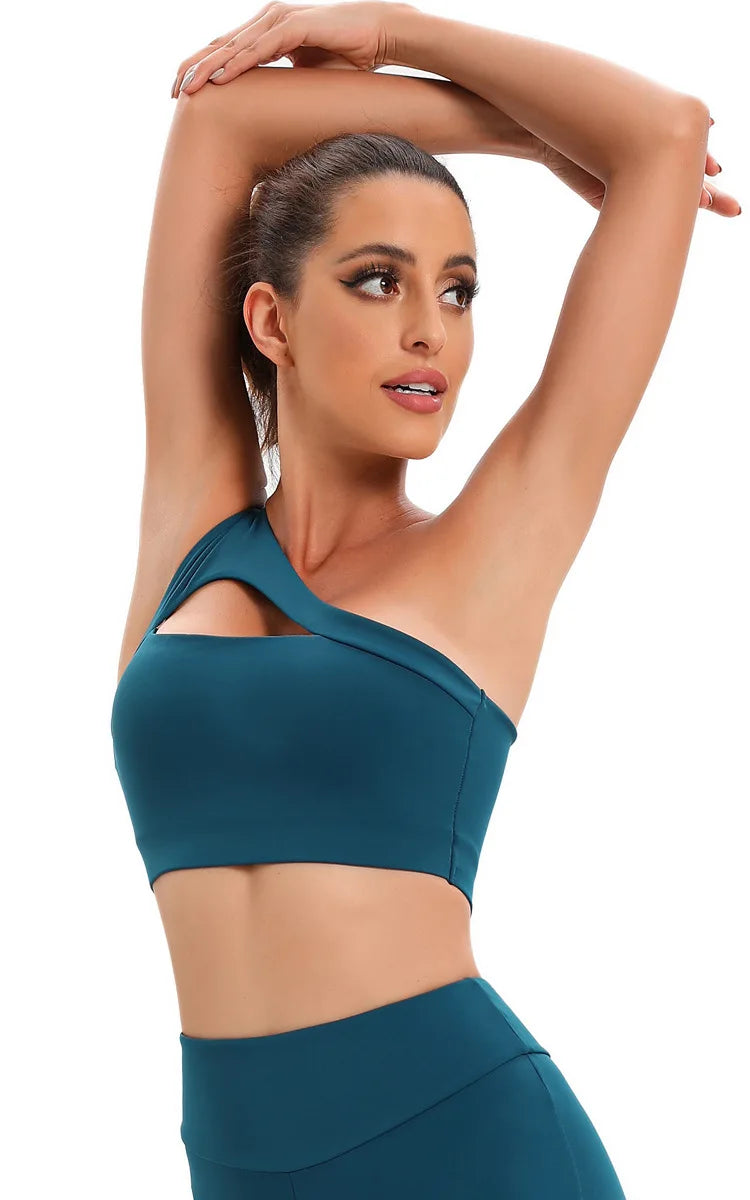Women's Oblique One Shoulder Strap Bra / Fitness Bra Tops (Victorious CoreSignal)