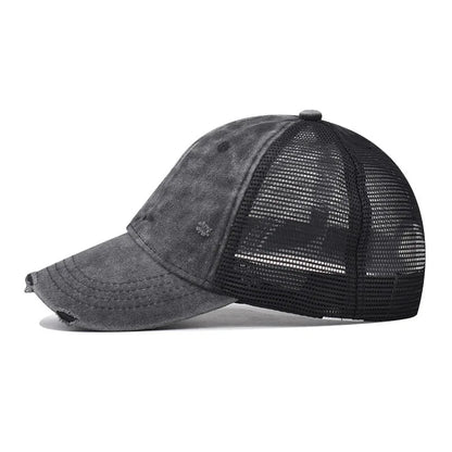 Washed Cotton Mesh Breathable Baseball Cap / Old Ripped Caps Men and Women