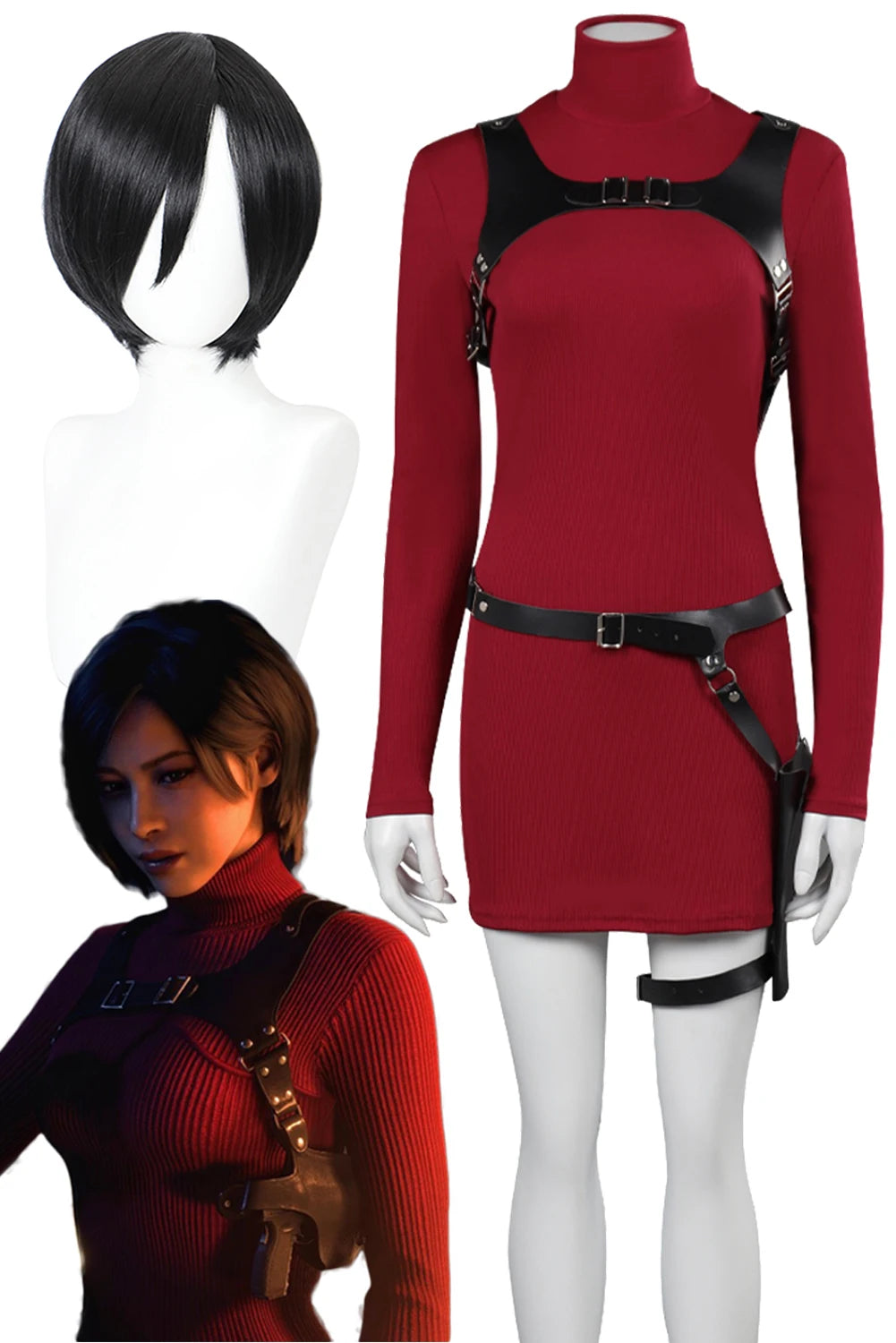 Ada Wong Cosplay & Wig Game Resident 4