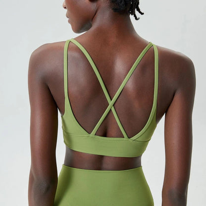 Women's Buttery Soft V-Neckline Sports Bra / Gym Bra High Impact (Victorious TechWeave)