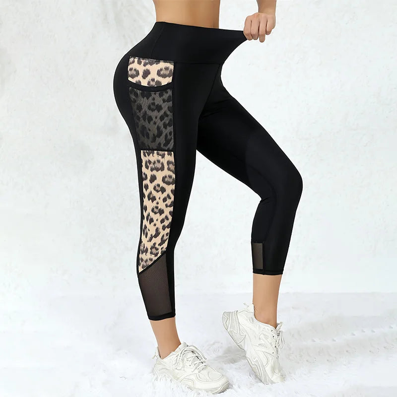 Marble Print Sports Leggings With Pockets (Victorious AetherFrame)