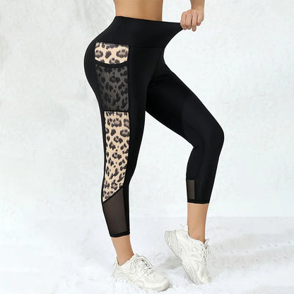 Marble Print Sports Leggings With Pockets (Victorious AetherFrame)