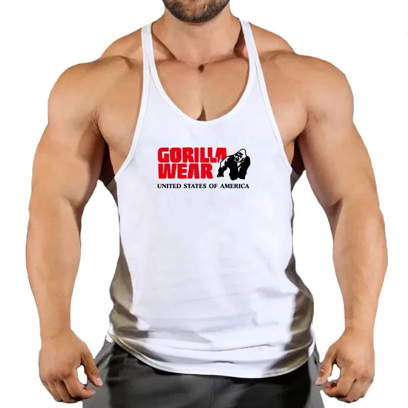 Muscular Man Gym Tank Top/ Bodybuilding and Fitness Stringer Clothing