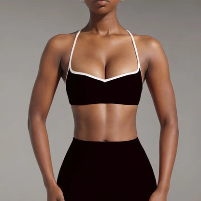 Women's Heart-Shaped High-Waisted Yoga Leggings & Cross-Strap Sports Bra Set (Victorious Ganymede Grind Leggings)