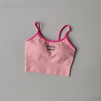 Color Blocking Sports Bra for Women / Fixed Cup Fitness Bra / Gym Bra