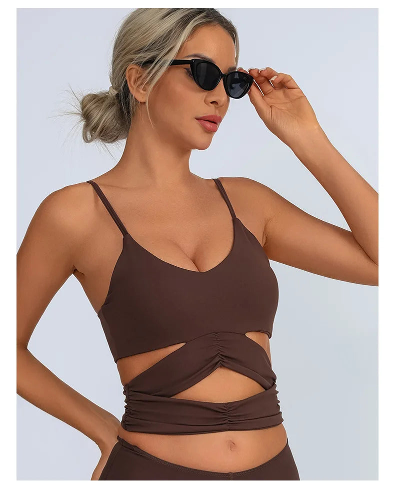 Yoga Vest Women's / Chest Pad Hollow Bra/ (Victorious Pulse Tech Support)