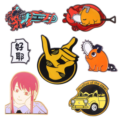 Anime Chainsaw Man Brooch Pins/ Metal Enamel