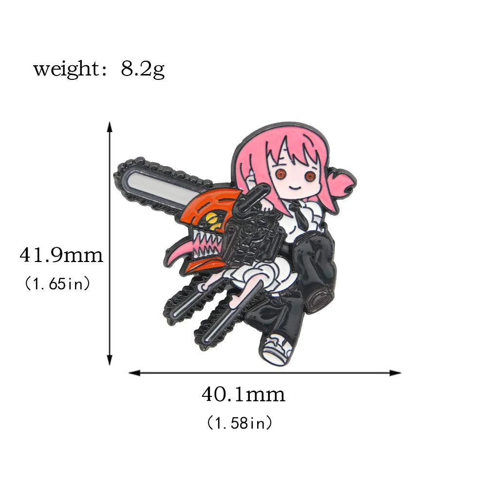 Anime Chainsaw Man Brooch Pins/ Metal Enamel