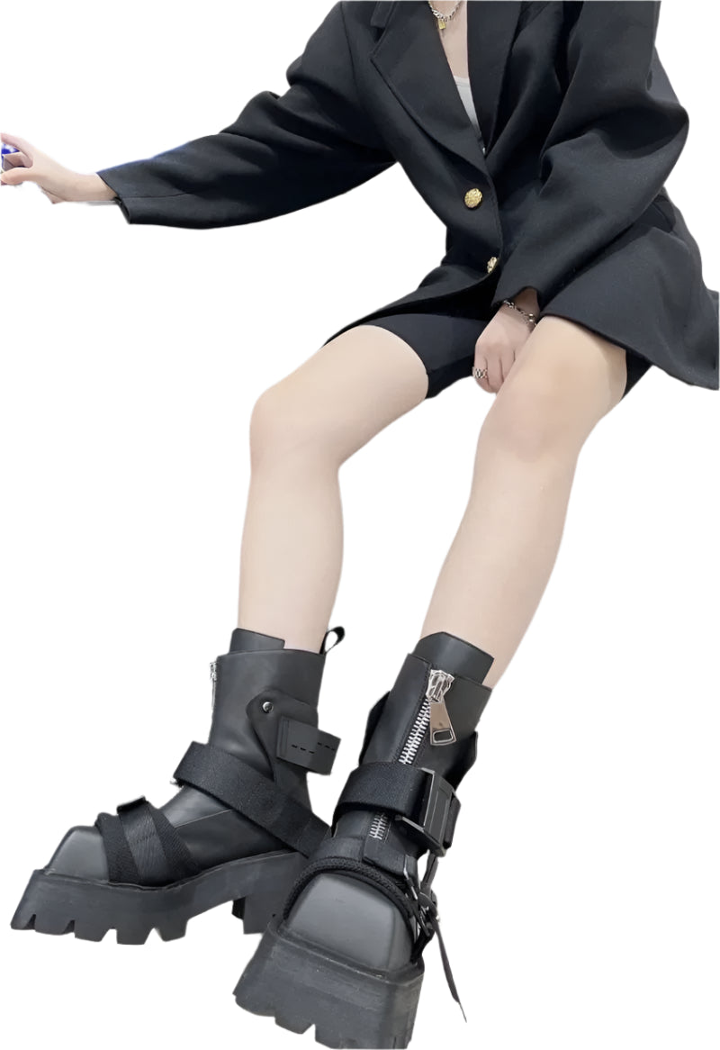 Thick-soled Male Biker Gothic Boots