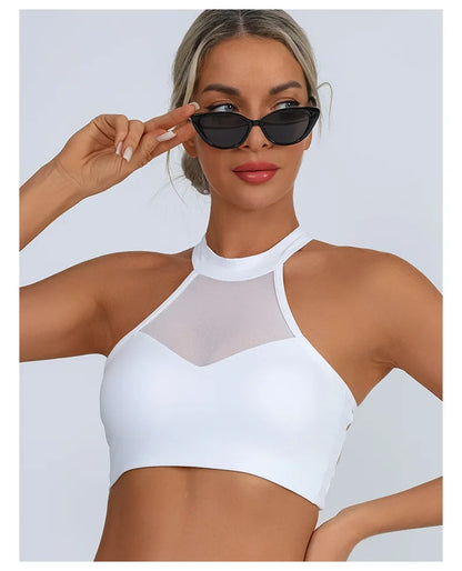 Sheer Mesh Yoga Bra / Beauty Back Inner Wearing Hollow-out Workout Bra (Victorious Astro Nexus)