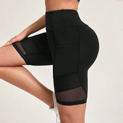 High Waist Mesh Yoga Shorts with Pockets (Victorious MechaMorph Shorts)