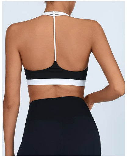 Thin Shoulder Strap High Elastic Breathable Contrast Bra (Victorious AthleteOS)