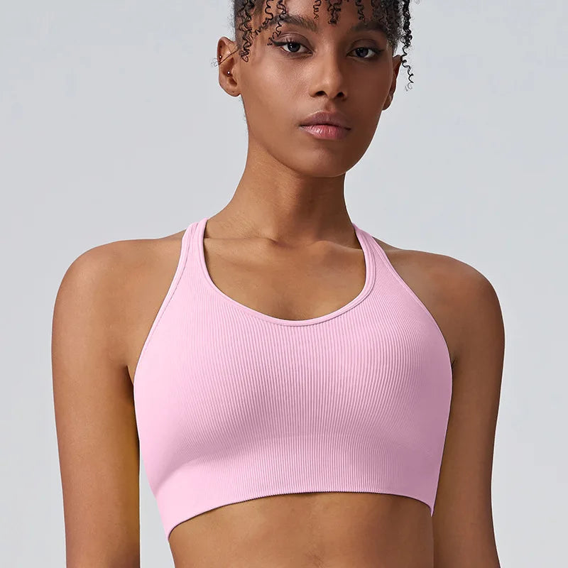 Women's Cross Back Sports Bra/ High-intensity Fixed Cup Shockproof Bra (Victorious Lumen Circuit Bra)