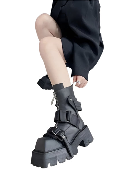 Thick-soled Male Biker Gothic Boots