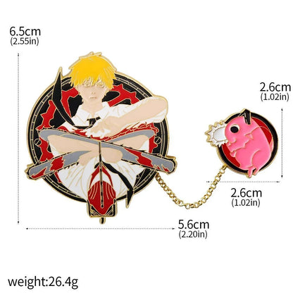 Anime Chainsaw Man Brooch Pins/ Metal Enamel