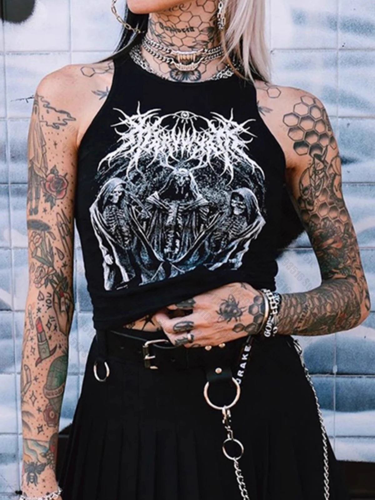Gothic Tanks Top for / 90s Vintage Clothes Aesthetic