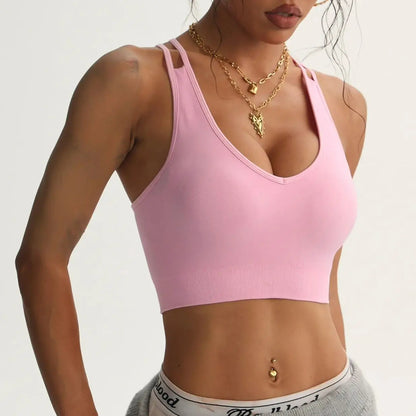 Women Crossover Bandage Gym Bras / Deep V Neck Workout Top ( Victorious CircuitFlex)