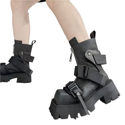 Thick-soled Male Biker Gothic Boots