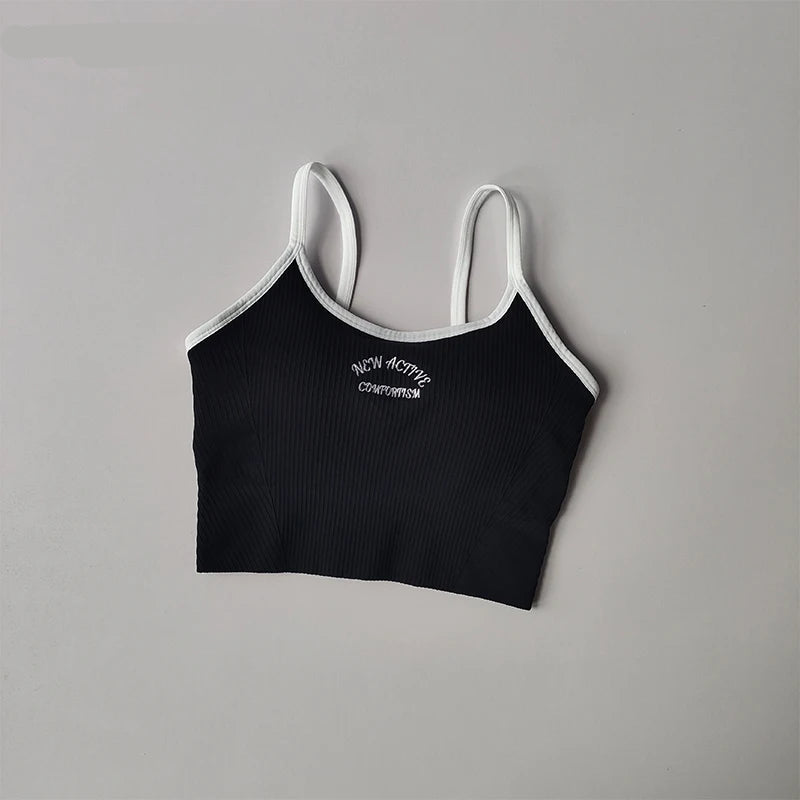 Color Blocking Sports Bra for Women / Fixed Cup Fitness Bra / Gym Bra