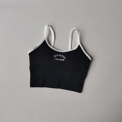 Color Blocking Sports Bra for Women / Fixed Cup Fitness Bra / Gym Bra