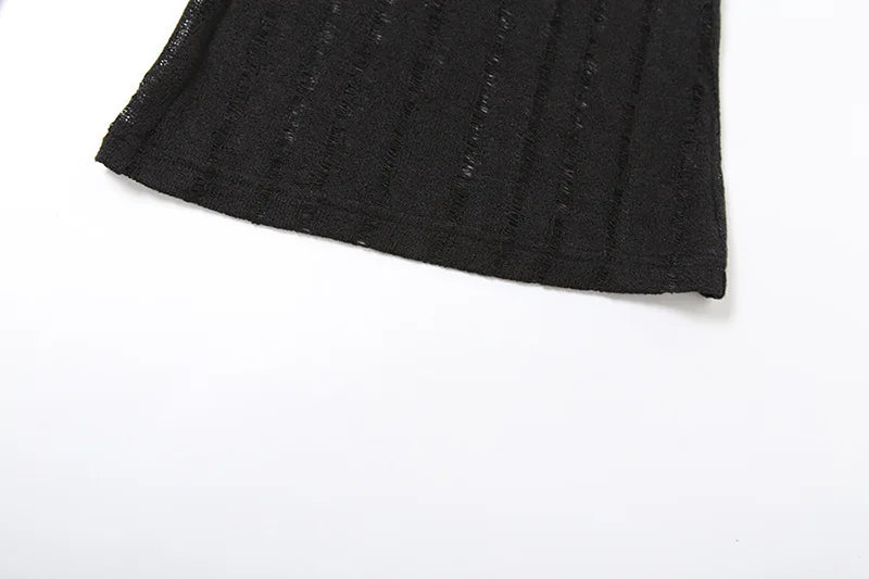 Goth Dark Solid High Waist Pants/ Holes See Through Trousers (Victorious HoloEdge)