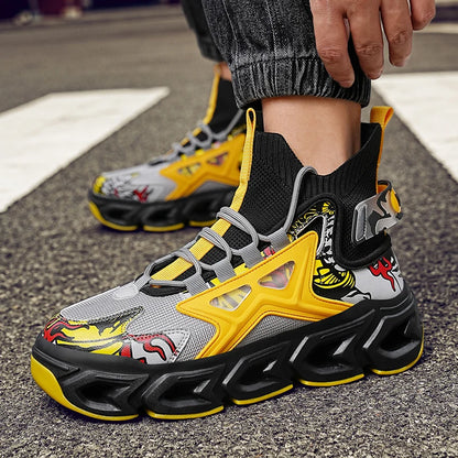 Workout Sneakers Male Size/ Mixed Color Graphics - Trendy Style