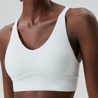 Women's Buttery Soft V-Neckline Sports Bra / Gym Bra High Impact (Victorious TechWeave)