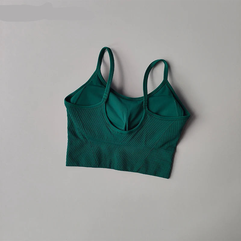 Color Blocking Sports Bra for Women / Fixed Cup Fitness Bra / Gym Bra