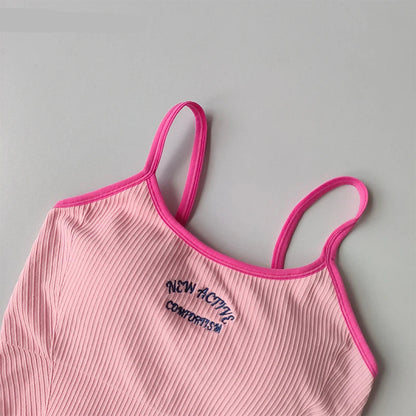 Color Blocking Sports Bra for Women / Fixed Cup Fitness Bra / Gym Bra