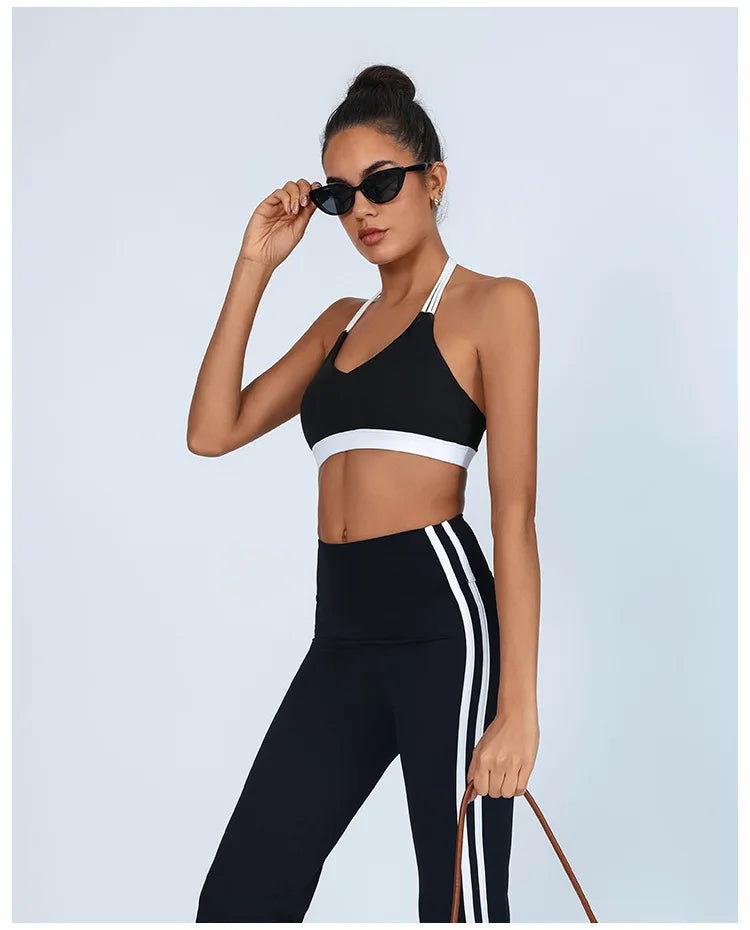 Thin Shoulder Strap High Elastic Breathable Contrast Bra (Victorious AthleteOS)